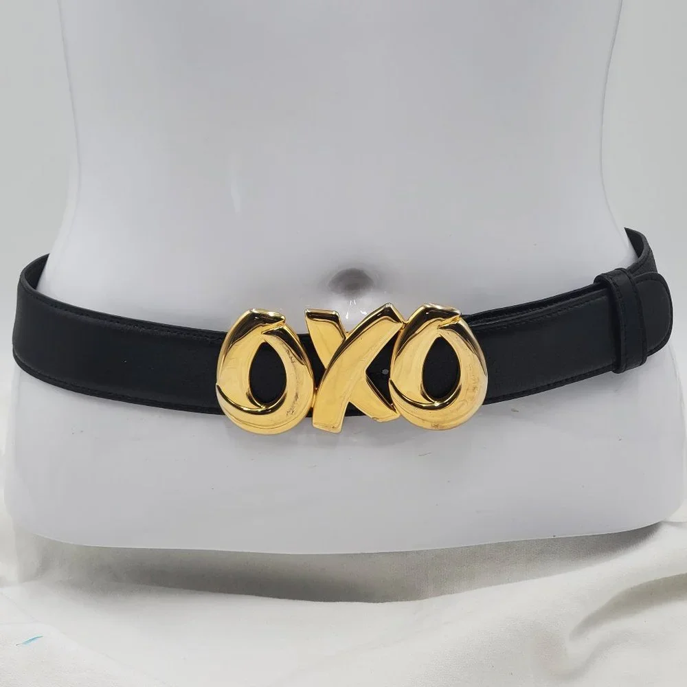Paloma Picasso OXO Signature Black Leather Belt